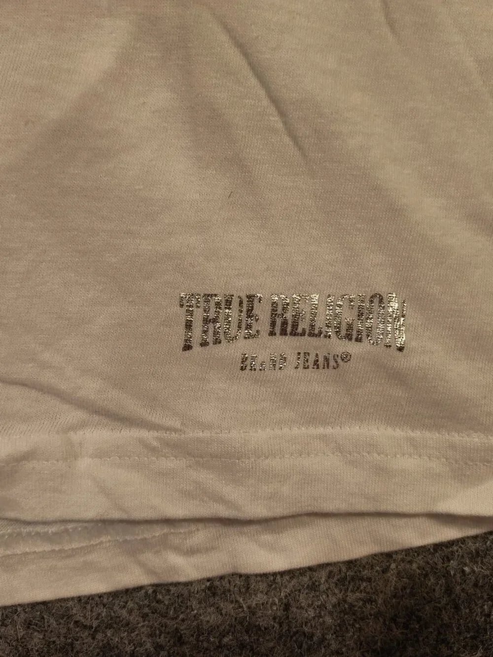 True Religion Metallic Logo Tee Medium White